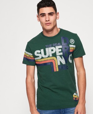 Superdry Retro Férfi Pólók Zöld | WCYNR1023